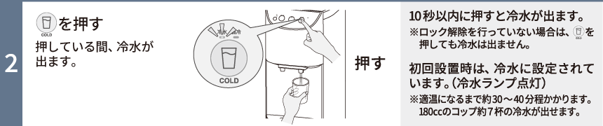 冷水を出す