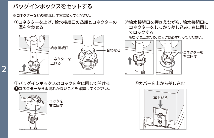 バッグインボックスを設置する